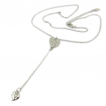 Les Tr&eacute;sors De Lily [P8147] - Collier Cr&eacute;ateur 'Love' blanc argent&eacute; - 41 cm- 8 cm balta
