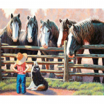 Pilnas 5D &bdquo;Pasidaryk pats&ldquo; deimantais pie&scaron;inys, animaciniai gyvūnai, arkliai, siuvinėjimas kryželiu, namų dekoras, rankų darbo dovana 25x30cm