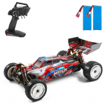 Wltoys XKS 104001 RC automobilis 45 km/h greitaeigis lenktyninis automobilis 1/10 2,4 GHz RC Buggy 4WD lenktyninis visureigis 2 batteries raudona