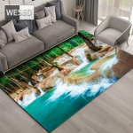Natūralus peizažas 3D kilimas svetainei Green Forest krioklys kra&scaron;tovaizdžio kilimėlis miegamojo Neslystantis kilimas vonios kambaryje didelis 120x180cm 1pcs