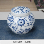 Daugiafunkcinės Tieguanyin hermeti&scaron;kos talpos Kinijos mėlyno ir balto porceliano keramikos arbatos indelis arbatos mai&scaron;eliams, buitinė laikymo dėžutė A 13x12cm  800ml