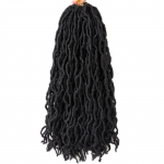 1 Pack24 stovai Banguoti Gypsy Locs Perukai 18 ilgi Dredo Perukai Sintetiniai pinti plaukų priauginimai 1B