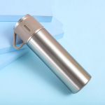 Puodelių rinkinys Ne&scaron;iojamas vienas dangtelis Dviejų paskirties vienspalvis puodelis nerūdijančio plieno verslo vakuuminis tiesus puodelio rinkinys 500ml