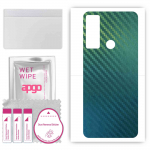 apgo Protective Skin Sticker for the back compatible with TCL 20 R 5G, Wrap Film, Foil, Vinyl - Pattern Carbon Chameleon CAKA1