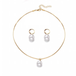 1 rinkinys perlų karoliai ir auskarai vestuvinių ir vestuvinių papuo&scaron;alų rinkinys moterims, nuotakoms, pamergėms papuo&scaron;alų dovana 1 set