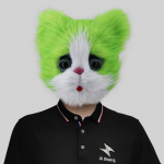 Miela Kitty Kaukė viso veido galvos apdangalo kostiumų vakarėliui Juokingi gyvūnų kaukė Helovino vakarėlio pasirodymai žalia