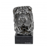 Shar Pei - figurine on marble, covered with silver metal, handmade, brand Art-Dog
