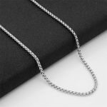 50 /55 /60 /65 /70 /75 /80 /90cm ilgio nerūdijančio plieno grandinėlė su karabininiu užsegimu, 3mm skersmens, paprasta grandinėlė, vėrinys vyrams vakarėliui 80cm