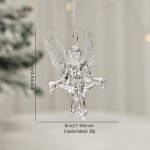 Skaidūs Kalėdų eglutės žaisliukai: Varvekliai, Snaigės ir Elnių Pakabukai 9cm Angel/2pcs