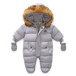 Kūdikio kombinezonas su kailiniu apykakliu: Jaukus rudens/žiemos smėlinukas kūdikiams 90cm (18-24 months)