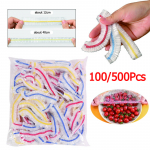 100/500 vnt spalvingas vienkartinis maisto dangtelis Elastinis plastikinis įvynioklis Maistui tinkamas &scaron;viežiai i&scaron;silaikantis plėvelės mai&scaron;elis sutir&scaron;tintas vienkartinis dubens dangtelis 100Pcs