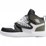 Air Jordan Sky Jordan 1 PS Black Toe Medium Olive Vaikų sportbačiai Balti BQ7197-092 28