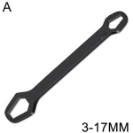 5 mm storio reguliuojamas Torx veržliaraktis - savaime prisiveržiantis dvigalvis veržliaraktis, tinka 3-17 mm, ne&scaron;iojamas namų ir automobilių remontui, universalus juodas juoda