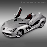 1:24 Mercedes-Benz SLR Stirlingo samanų lydinio automobilio modelis, liejamas žaislinis automobilis, kabrioletas žaislinis automobilis, metaliniai kolekcionuojami papuo&scaron;alai, modelis vaikams, dovana sidabras