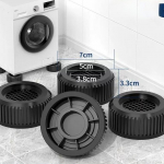 4 vnt Stiprina skalbimo ma&scaron;iną Antivibraciniai trinkelės Guminės pėdos Kojos Kilimėlis Tyli skalbimo ma&scaron;ina Džiovintuvas Baldų atramos slopintuvų stovas 4pcs one layer juoda