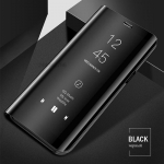 Veidrodinis vaizdas Smart atlenkiamas dėklas Samsung Galaxy S10 Plus S10Plus SM G975F G975 prabangus originalus magnetinis dėklas ant odinio vir&scaron;elio S10 Plus juoda