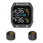 Motociklo TPMS Padangų slėgio stebėjimo sistema su 2 jutikliais Motociklo padangų slėgio stebėjimo signalizacijos sistema IP65 atspari vandeniui External