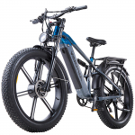 Elektrinis dviratis pilna pakaba KIMDYMA K03 1000W x2 dvigubas variklis visureigis e-dviratis suaugusiems 48V 20AH LCD ekranas didžiausias nuotolis 80 km L mėlyna