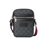 Gucci Vintažinis Logotipas Juostelė Web Drobė Ir Oda Per Petį Ne&scaron;iojama Rankinė Vyri&scaron;ka Per Petį Ne&scaron;iojama Rankinė Juoda Pilka 598103-K5RLN-1095 Basic Set (Bag+Dust Bag)
