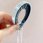 Prabangus putojantis kalnų kri&scaron;tolas kutas Trend moterų plaukų segtukas, plastikinis arklio uodegos laikiklis galvos apdangalas Moterų plaukų aksesuarai balta