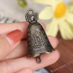Antikvarinis varpas Kinijos mini skulptūra Pray Guanyin Buddha Bell Shui Feng Bell