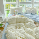 Rombų ra&scaron;to žakardinis pledo užvalkalas Keturių dalių komplektas, Lovos skalbiniai, Vienspalvė paprasta viengulė paklodė Trijų dalių komplektas 1.2m bed