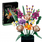 Statybinis kaladėlių gėlių mergaitės serijos rožių puok&scaron;tės orchidėjos amžinosios gėlės plastikinis surenkamas žaislas Valentino dienos dovana dekoras