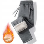 Vyri&scaron;kos &scaron;iluminės vilnos ki&scaron;enės, pastorintos vilnos pamu&scaron;alas, laisvalaikio sportinės kelnės L juoda