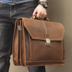Jiameida Vyri&scaron;kas Retro Verslo Portfelis i&scaron; Pilno Grūdo Odos 16 inches ruda