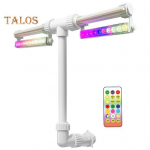 Baseino fontanas su 7 spalvų LED &scaron;viesa, reguliuojamas dvigubas purk&scaron;tukas, baseino vandens fontanas, baseino krioklys, purk&scaron;tuvas, vėsintuvas antžeminiams ir įleidžiamiems baseinams balta