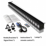 24x12W RGBW 4-in-1 LED juosta Sienų ploviklis Vidaus spalvota juostinė &scaron;viesa DMX512 valdymas Profesionalus DJ Disco sienos &scaron;viestuvas Sceninio ap&scaron;vietimo įranga juoda