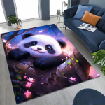 Mielas panda bambuko ra&scaron;to grindų kilimėlis, mink&scaron;tas, skalbiamas, neslystantis, dėmėms atsparus kilimas svetainei, miegamajam, vaikų kambariui, namų dekoravimui 80x120cm