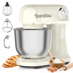 TEENDOW SM-B03 Namų maisto smulkintuvas, 1500W, 12 greičio nustatymų, itin didelė 5L talpa, 304 nerūdijančio plieno dubuo, maistui tinkami priedai. beveik baltos spalvos
