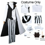 Nikolai Gogol Cosplay Kostiumas Anime Bungou BSD 4 Sezonas Nikolai Cosplay Apsiaustas Chalatas Vienoda Kostiumas Perukas Helovinas XS（old）&Other white