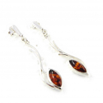 Les Tr&eacute;sors De Lily [F9989] - Boucles Argent 'Inspiration' Ambre