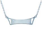 Les Tr&eacute;sors De Lily [K1018] - Collier Argent 'Identit&eacute;' argent&eacute; - 30x7 mm