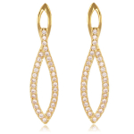 Les Tr&eacute;sors De Lily [Q2619] - Boucles Plaqu&eacute; Or 'Sissi' blanc dor&eacute; - 25x6 mm