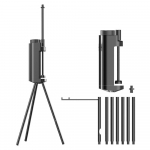 Lengvas aliuminio lydinio &scaron;viesos laikiklis Sulankstomas lempos stovas Lauko ne&scaron;iojama Lengvai surenkama lempa juoda