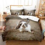 kemila 3D gyva zuikio patalynė antklodės užvalkalas ir pagalvės užvalkalas dvigulė lova skaitmeninio spausdinimo patalynė EU Single 135x200