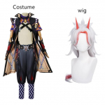 Žaidimas Arataki Itto Cosplay Kostiumas Arataki Itto Anime Drabužiai Komiksams Cn Helovino Kostiumai Moterims Vyrui L-A2 Costume wig