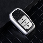 3 mygtukų mink&scaron;tas TPU automobilio raktų dėklo dangtelis, skirtas Toyota Hilux Innova Rav4 Fortuner Yaris 2021 Shell Fob Protector raktų pakabuko priedams 3 Buttons žalia