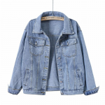 Džinsinė striukė Moteri&scaron;kas vaikinas Jean Coat Streetwear Harajuku vintažinis rudens pagrindinis vir&scaron;utinis drabužis XXXL mėlyna
