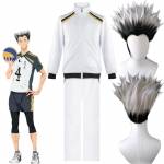 Haikyuu 4 sezonas Fukurodani akademijos Cosplay kostiumas Akaashi Keiji Kotaro Bokuto Striukės kelnės uniformos tinklinio Helovino vakarėlis L-(Costume+Wig)
