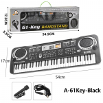 61 klavi&scaron;ų skaitmeninis elektroninis fortepijonas Profesionali ne&scaron;iojama elektroninė pianino klaviatūra su mikrofonu, muzikos instrumentas, skirtas vaikams žaislas