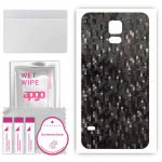 apgo Protective Skin Sticker for the back compatible with Samsung Galaxy S5 Neo G903F, Wrap Film, Foil, Vinyl - Pattern Carbon Black Pixel