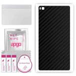 apgo Protective Skin Sticker for the back compatible with Huawei P8, Wrap Film, Foil, Vinyl - Pattern Carbon Black