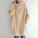 Oversize Moteri&scaron;ki megztiniai Megztiniai Megztiniai Žieminiai Užtrauktukas Ilgos Striukės Paltas Moteri&scaron;ki Gatvės drabužiai su gobtuvu Harajuku Fleece Vir&scaron;utiniai drabužiai M