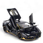 1/24 &bdquo;Lamborghini LP770-4&ldquo; lengvojo lydinio automobilio modelis, sportinis automobilis, i&scaron;varžytas garsas, &bdquo;Super Racing&ldquo; su uodegos liftu, kar&scaron;to automobilio vairas vaikams dovanoms juoda