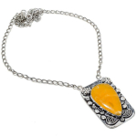Yellow Fluorite Handmade 925 Sterling Silver Jewelry Necklace 18 o2o19