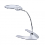 2.5X 5X 130mm Stalo didinamasis stiklas su 2 LED lemputėmis balta
